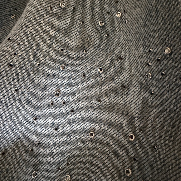 Zara Rhinestone Denim Cropped Jacket - Picture 4 of 6